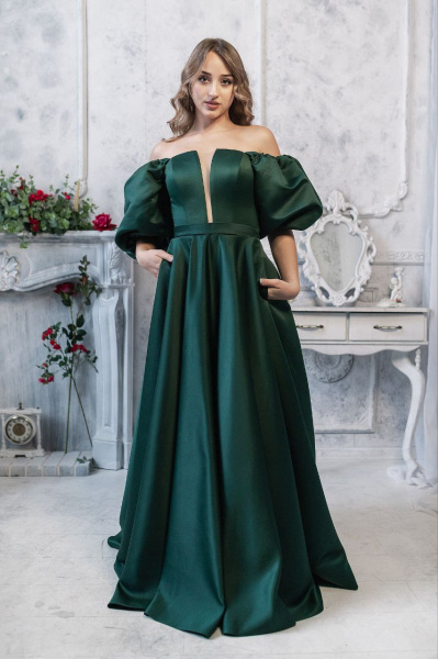 5515  Платье атласное, цветное