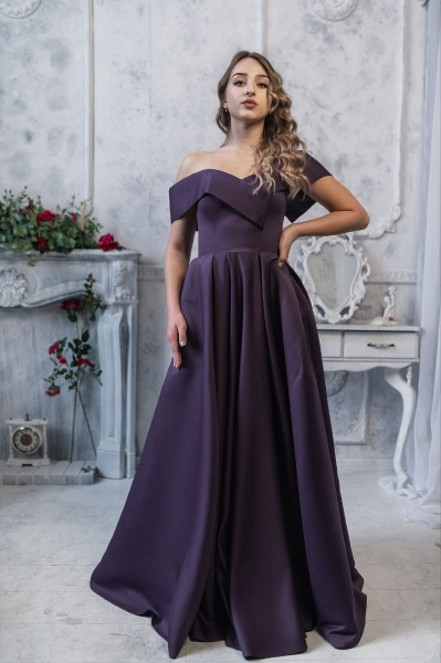 5517  Платье атласное, цветное