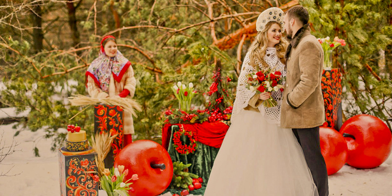 свадьба, русский народный стиль