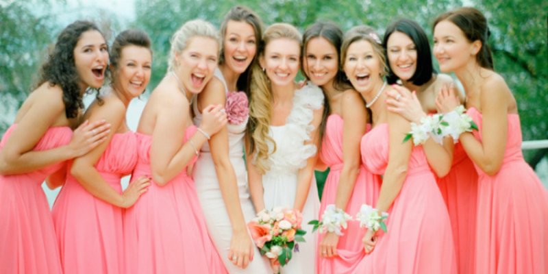 невеста, свадебное платье, подружки невесты