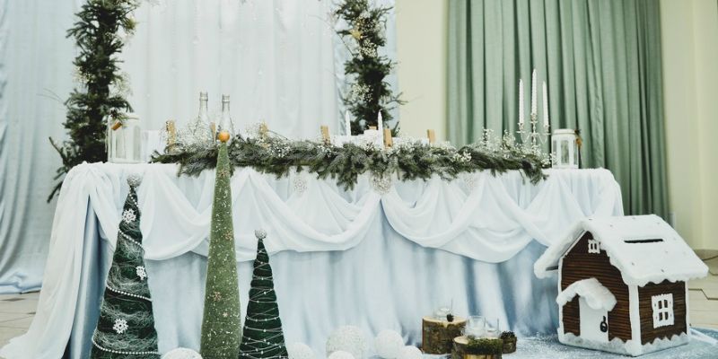 свадьба, зима, декорация