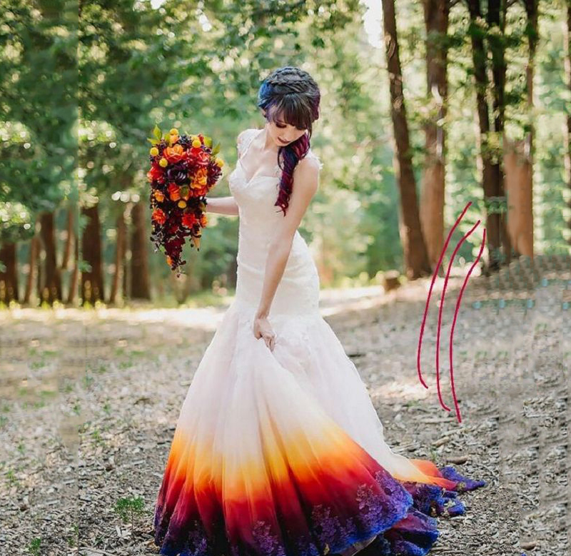 Необычные цвета свадебных платьев - тренд 2021 года