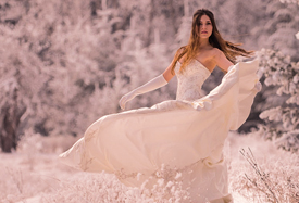 Особенности подбора свадебного платья зимней невесте