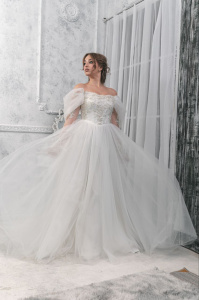 5534 Платье кружево и фатин