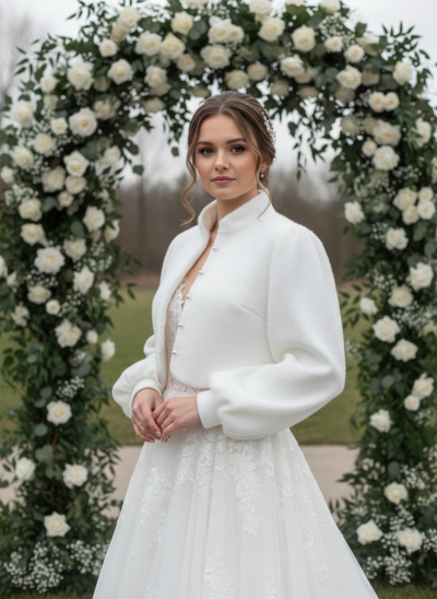 K-169S Жакет ангора, широкий рукав, стойка